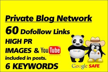 boost Your SERP Rankings With 60 Backlinks From Posts Across 20 Chosen Blogs From My Google Panda Penguin Safe Dofollow Private Blog Network