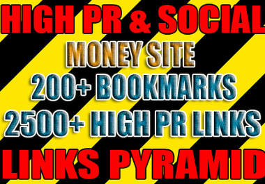 make powerful link PYRAMID with 200 social bookmarks as safe first layer and over 2500 high pr backlinks blast to energize them