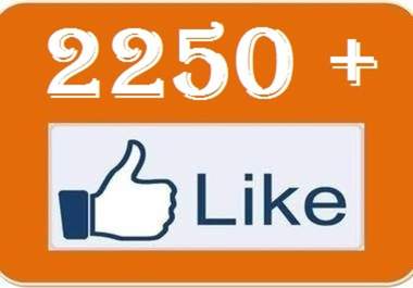 Give You 2250 Facebook Likes or Fans to Your Fanpages or Website Within 48 hours