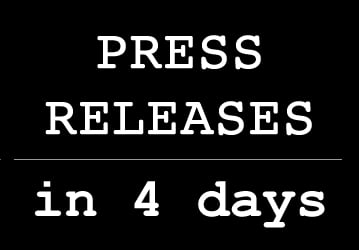 write an original, professional, 300 word press release within 4 days