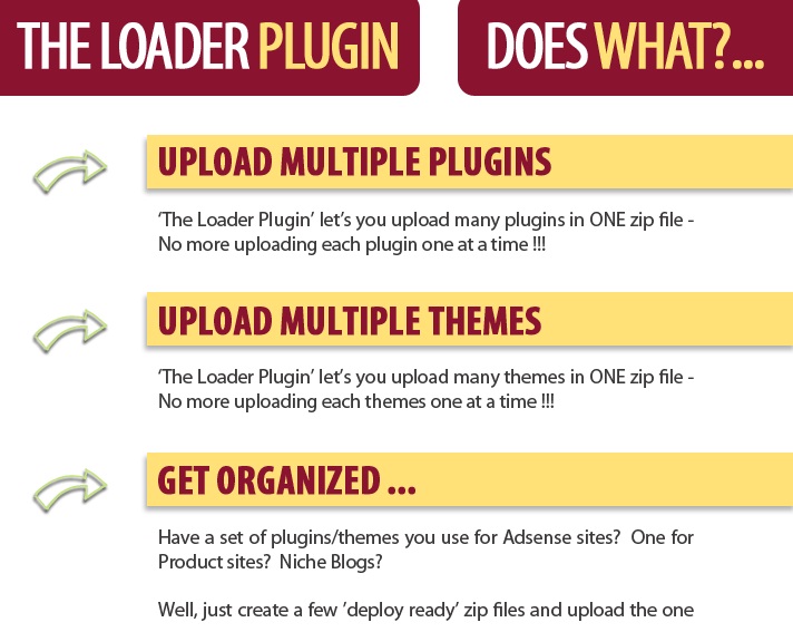 give you The Loader Plugin to upload multiple plugins & themes in one time