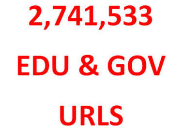 give you a list of over 2,7 million unique Edu and Gov urls 