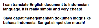 translate English document to Indonesian