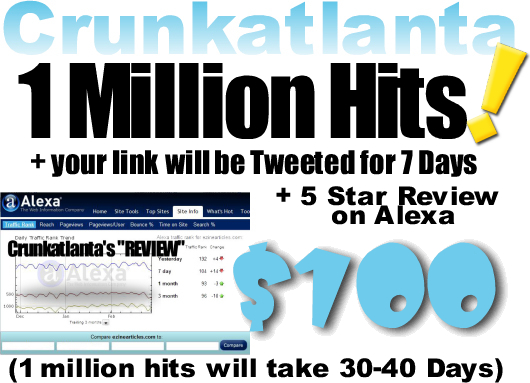 send 1,000,000 visitors to your site plus Alexa Review and link to be Tweeted