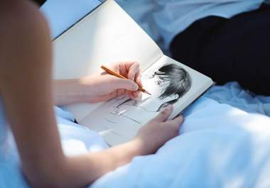 romantic pencil drawing