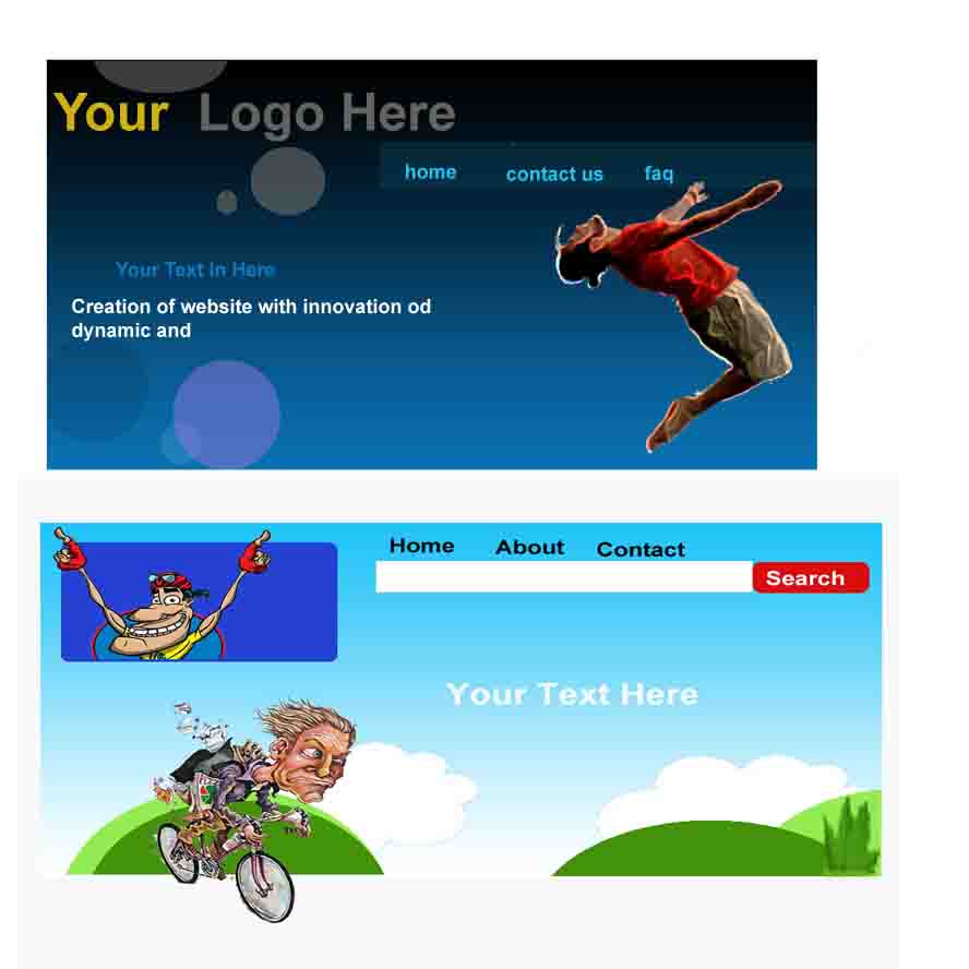 create 2 creative header for your website