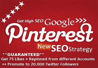 pinterest your website to blast SEO google from many accounts and promote to 20000 twitter followers 