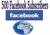  provide 400-500 facebook subscribers 100% real