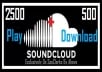 Boost Your SoundCloud PLAYS By Additional 2500 Plays + 500 downloads In Your Single Track