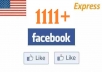 add 1111+ [PERMANENT] Genuine USA Based Facebook Likes for your Fan Page/photo