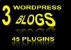 install 3 WORDPRESS sites, 40+ plugins in your hosting account