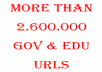 give you a list of over 2,7 million unique Edu and Gov urls 