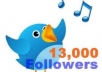 give you 13000  real twitter followers 