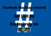 do facebook HASHTAG research with report