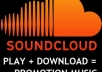 give you SAFE 10000+ soundcloud play or 8000 play + 1000 download to your Soundcloud Track within 24 hour [ Upto 3 Track ] @!@