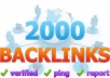 create over 2000 Best Quality Back Links for your Website for