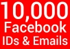 I will scrape 10000 Facebook ID and Email from any fanpage