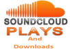 I will add Soundcloud 55,555 plays, 5,555 downloads and 100 followers, up to 5 tracks