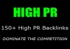 create MANUALLY 150+ High PR Backlinks For You PR1+ Above