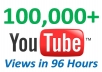 give You 100,000+ Very Urgent YOUTUBE Views In 96 Hours