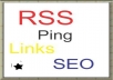 Ping up to 5 URLs and submit your site feeds to 40 RSS aggregators 