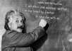place ur message or slogan written on the board by Einstein 