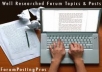 make 30 forum posts on your forum 