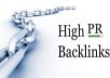 Get you 20 PR5 backlinks of actual page doflow
