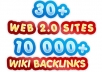 build MULTI tier link pyramid with over 30 web 2 properties and over 10000 wiki backlinks