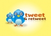 send 2500 followers to your account and tweet your message to 1,000,000 followers, follow you and retweet one of your tweets