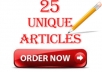 write 25 UNIQUE Articles That Pass Copyscape Test On Any Keyword Just 