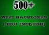 create 800 Contextual Wiki Backlinks on Different 800 Wiki sites including EDUs Backlink with Unlimited Keywords To You Site Backliks 