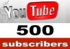 get you manual and real 500 youtube human subscribers
