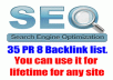 provide you list of 35 PR8 authority backlink sites, make unlimited backlink yourself lifetime for unlimited sites