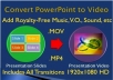 Convert PowerPoint Slideshow Presentation into HD Video w/ Original Transitions, FX, Sounds, and Animations