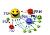 manually create High PageRank Backlnks from PR10 to PR7 domains on Twitter, Facebook, LinkedIn, MySpace and Pinterest, plus report