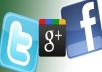 submit on wall your website or any url for visit on 3 popular social network on ** Facebook(10,00000+Group and 30,000 friends)** Google +1(5000 friends,followers,circle) & ** Twitter (1000 followers) 