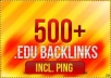 create 500 EDU backlinks for your website, for any url through blog comments for