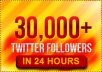 I will add 30,000+ real looking twitter followers to your account in less than 24 hours 