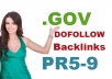 provide 20 dofollow GOV backlinks from high pr5 to pr9 sites