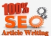 write ★500+ words of unique content★ on: SEO, SMO, Webmaster and Internet Marketing 