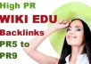 create 33 Backlinks on 11 unique High PR5 to PR9 Wiki EDU Sites