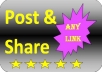 Submit+publish+share=Advertise your exclusive websites URL and any type of link over 10 million (10000000) facebook groups or Fan and 5000 Facebook friends wall post