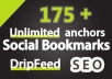 drip Feed Social Bookmarking Submissions to 175+ sites With DIVERSITY to protect you from Penguin and Panda
