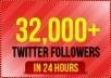 add 32,000+ real looking twitter followers to your account in less than 24 hours