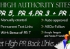 manually create actual google panda and penguin friendly high pr links of pr5, pr4, pr3 dofollow backlinks with bonus of pr7 backlink within a day