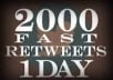 deliver 2000 RETWEETS + 2000 favorites and promote it to 400,000 followers within 12 hours 