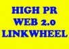 create powerful LINKWHEEL using 35 High Pr web 2 properties and then create 5000 backlinks on them, boost your rankings in any search engine within 4 days