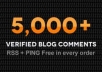 create 5000+ High QUALITY Blogcomments Mixed Dofollow And Pr 