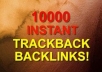 submit 10100 trackbacks for your website with Anchor text withing 24 hours and full report